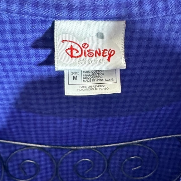 Vintage Disney Store mickey mouse and snowman blue plaid nightshirt size M - Picture 10 of 11